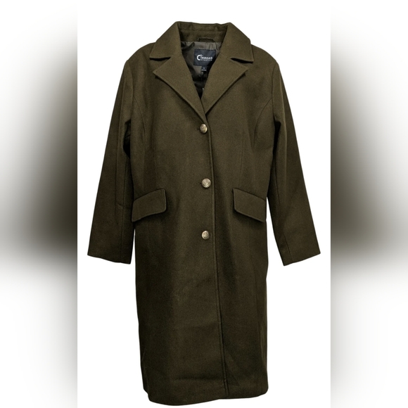 NEW Thread Collective Faux Wool Notch Collar Tailored Military Style Olive Green - Picture 2 of 13